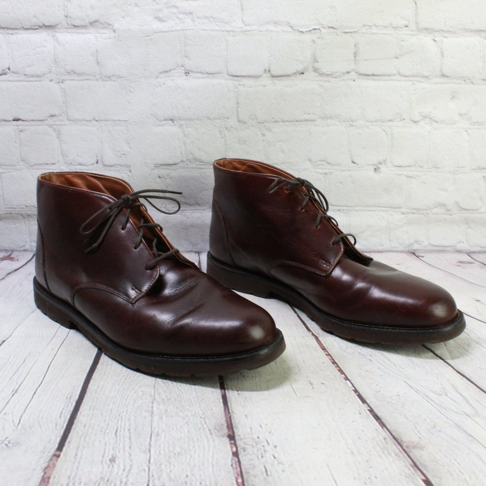 Bostonian Brown Leather Lace Up Oxfords Chukka Dress Shoes Size 13 Medium - Picture 3 of 9